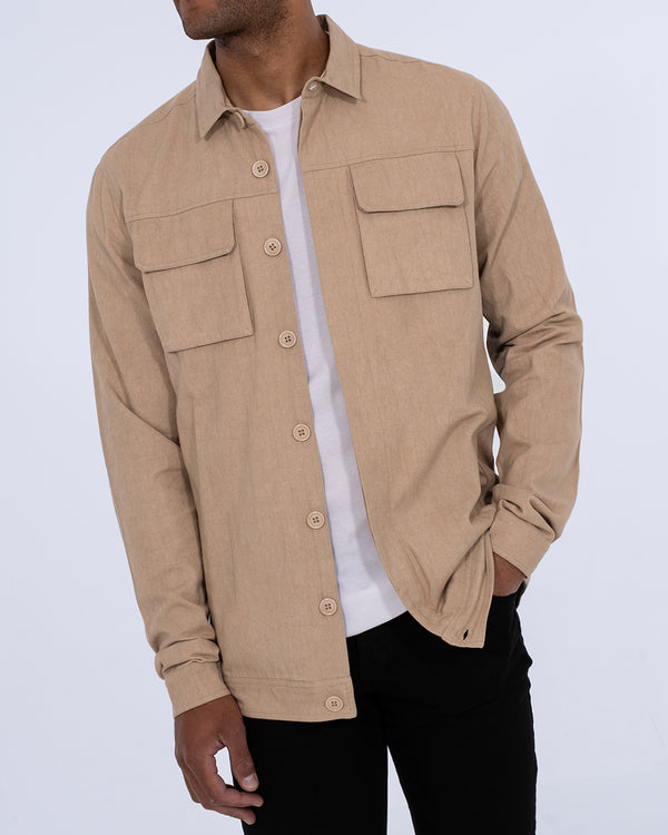 2t Linton Tall Cotton Harrington Shacket (stone)