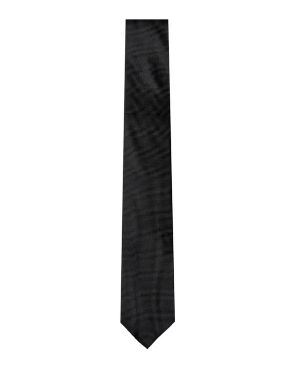 Double Two Silk Extra Long Tie (black)