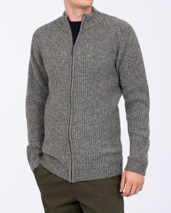 2t Tall Full Zip Up Cardigan (grey marl)