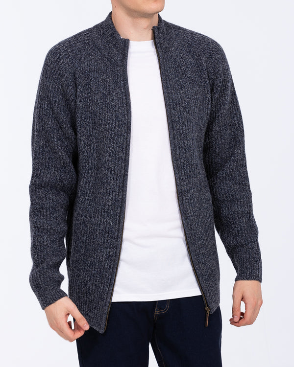 2t Tall Full Zip Up Cardigan (blue marl)