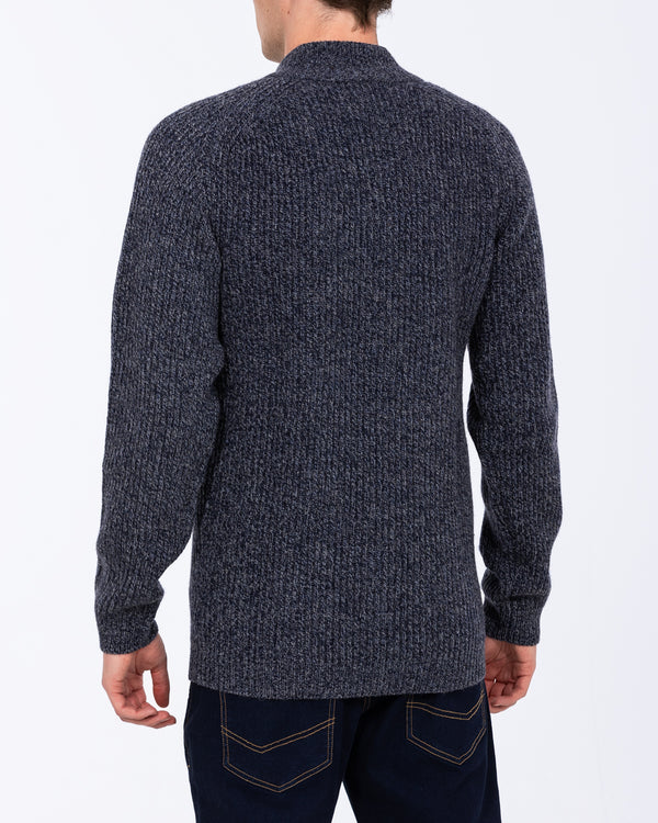 2t Tall Full Zip Up Cardigan (blue marl)