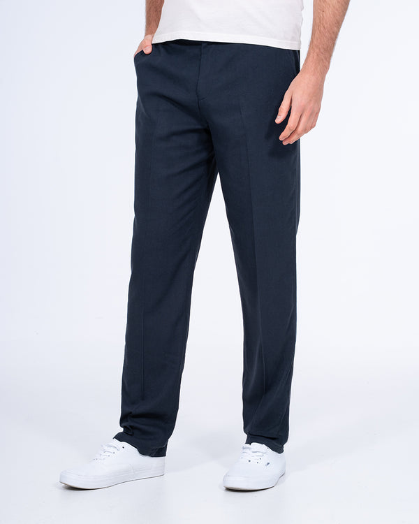 2t Ellis Tall Regular Fit Linen Look Trousers (navy)