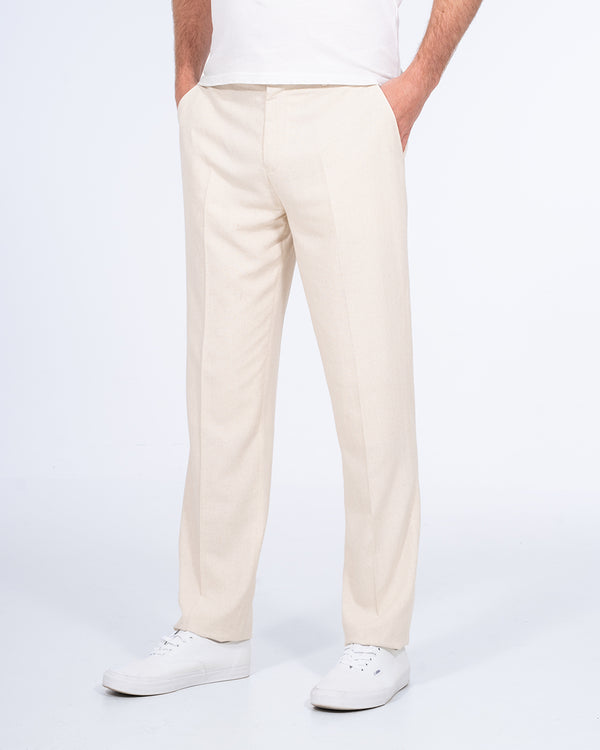 2t Ellis Tall Regular Fit Linen Look Trousers (stone)