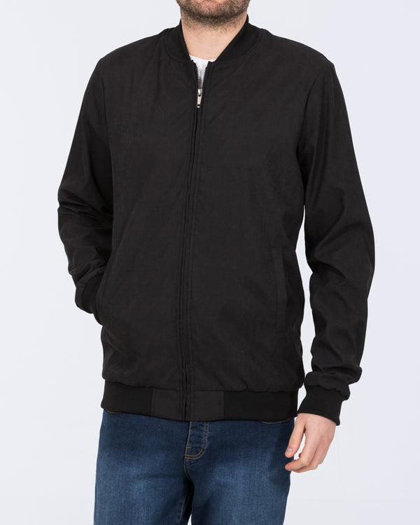 2t Sonny Tall Peached Skin Bomber Jacket (black)
