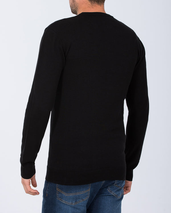 2t Austin Tall Cotton Crew Neck Jumper (black)