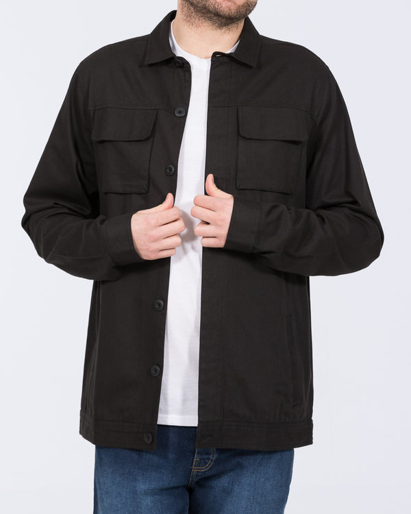 2t Linton Tall Cotton Harrington Shacket (black)