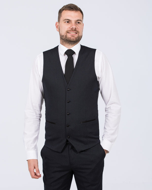 Skopes Slim Fit Tall Dinner Suit Waistcoat (navy diamond)