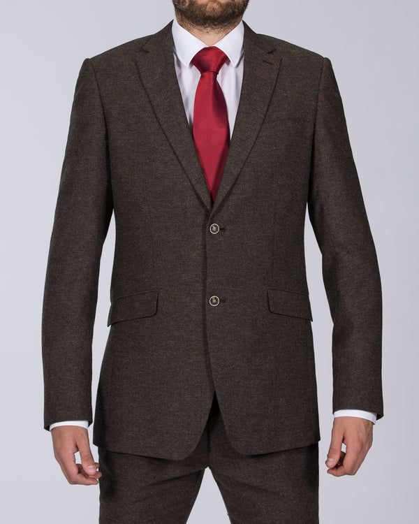 Skopes Jude Skinny Fit Tall Tweed Suit (brown herringbone)