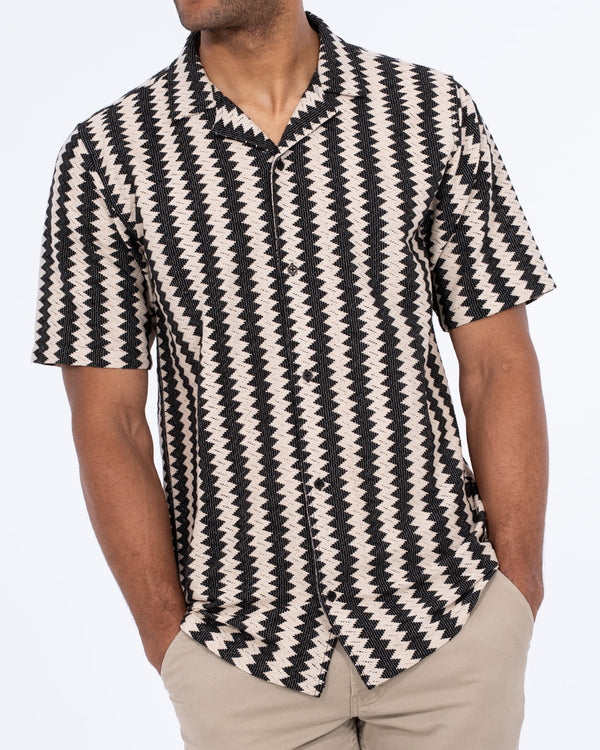 2t Brooks Tall Mens Revere Crochet Shirt (black)
