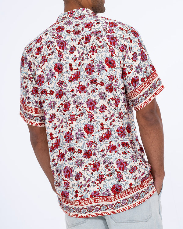 2t Musa Tall Short Sleeve Printed Revere Shirt (red)