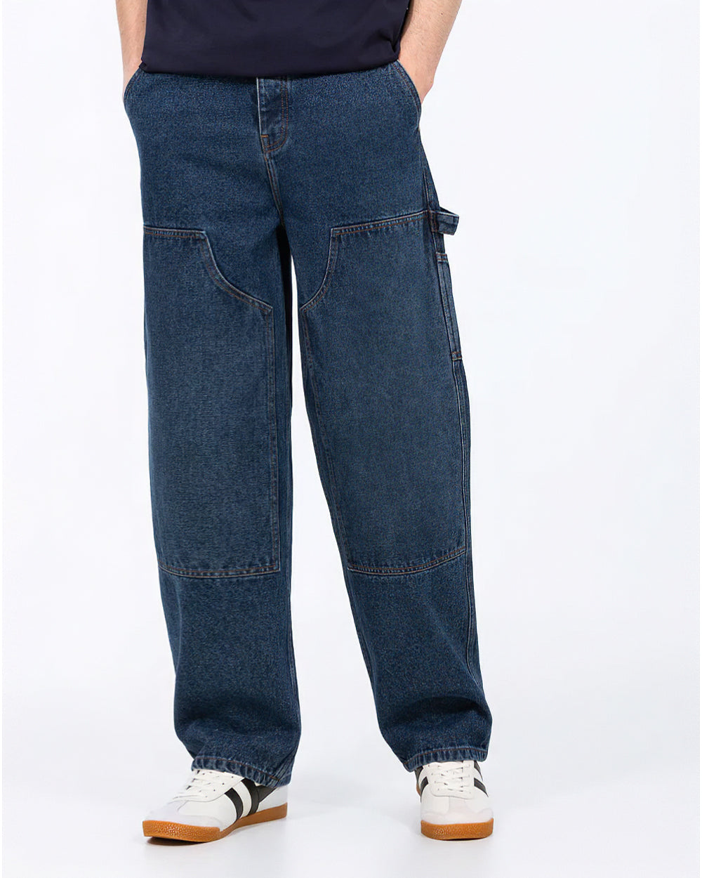 2t Blair Tall Mens Loose Fit Carpenter Jeans (mid wash) | Tall