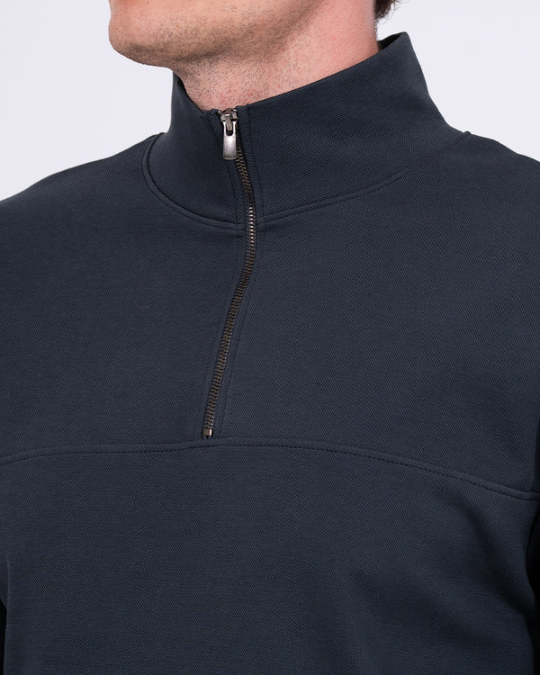2t Loriston Tall Quarter Zip Sweatshirt (carbon blue)