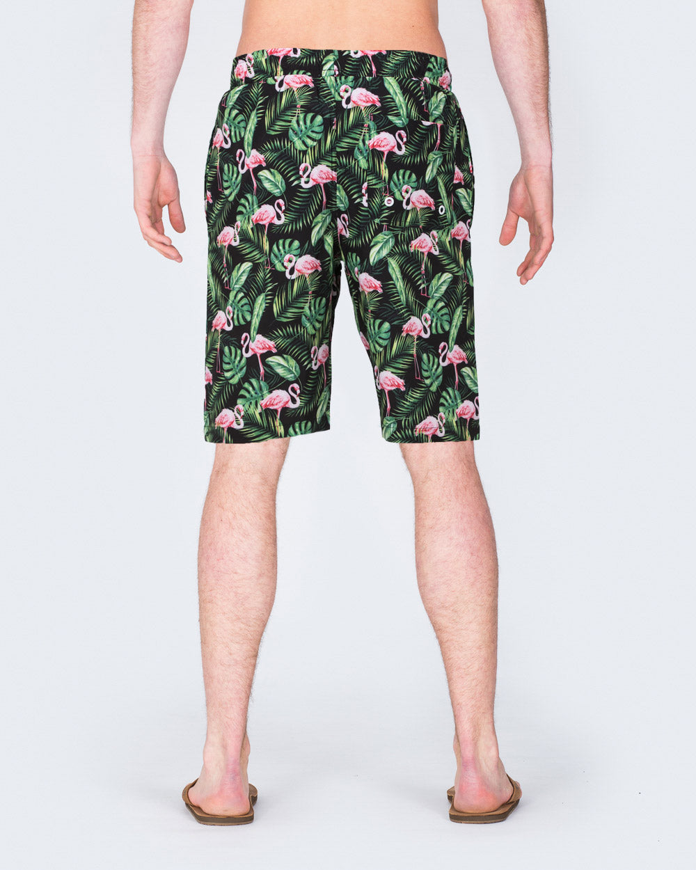 2t Tall Flamingo Print Swim Shorts (black)