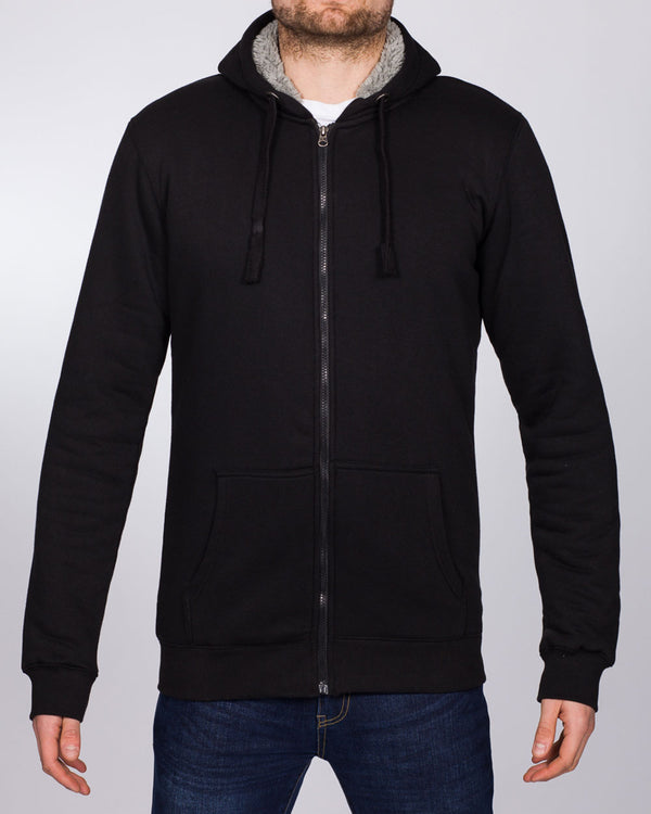 2t Zip Up Tall Sherpa Hoodie (black)