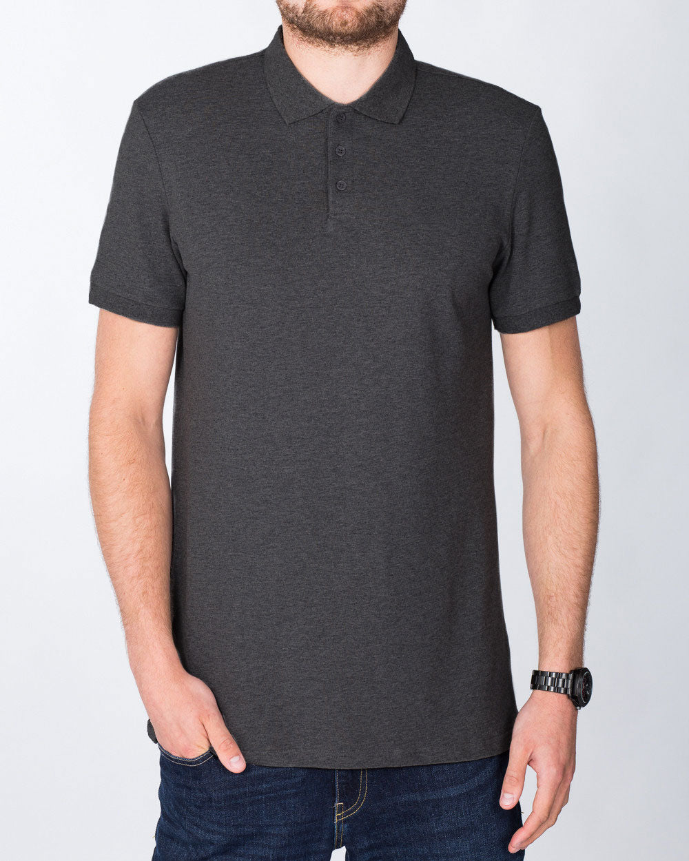 2t Slim Fit Tall Polo Shirt (charcoal)