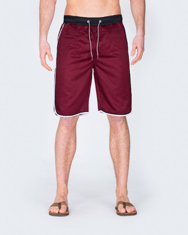 2t Tall Striped Swim Shorts (burgundy)