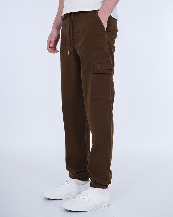 2t Jayden Regular Fit Tall Utility Cargo Trousers (brown)