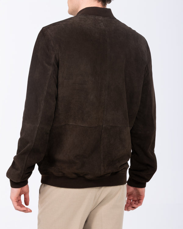 Harry Brown Tall Suede Bomber Jacket (chocolate)