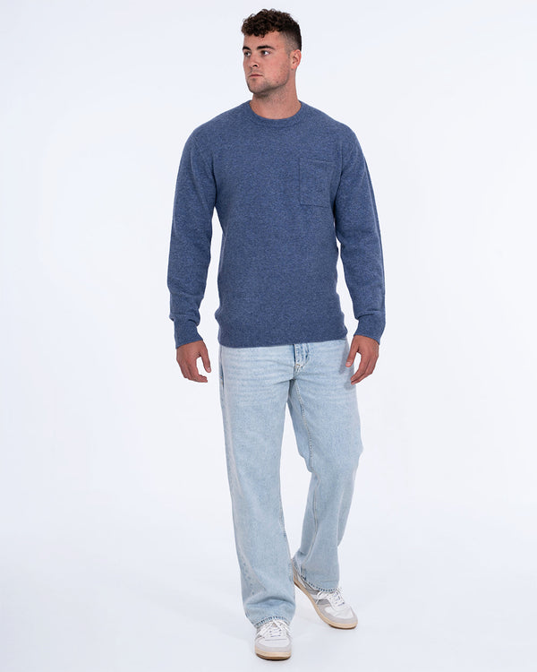 2t Finley Tall Crew Neck Pocket Jumper (light blue)