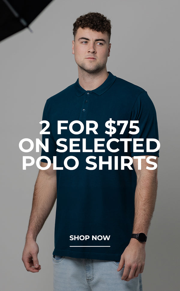2 for $75 on selected polo shirts