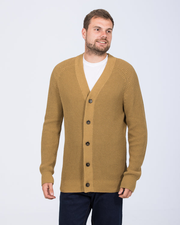 2t Patrick Tall Fisherman Rib Cardigan (camel)