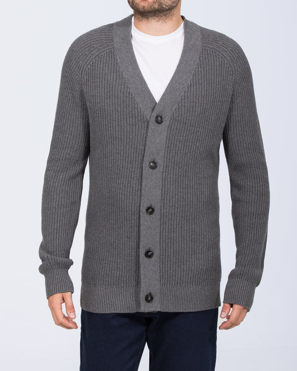 2t Patrick Tall Fisherman Rib Cardigan (charcoal)