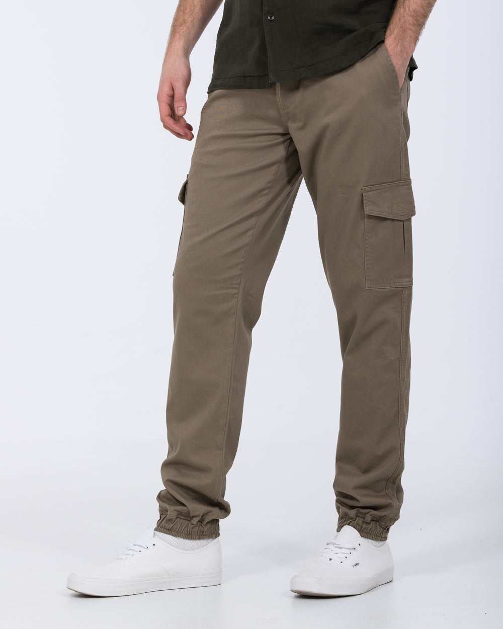 Tall Skinny Fit Elasticated Waist Cuffed Cargo Trousers | boohoo