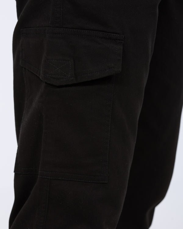 Essentalls Ray Tall Slim Fit Cargo Trousers (black)