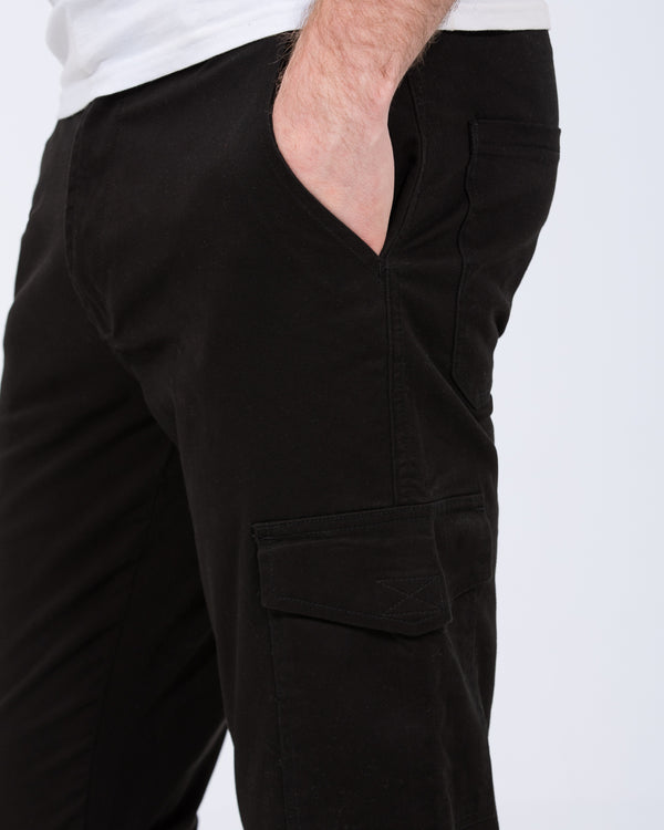 Essentalls Ray Tall Slim Fit Cargo Trousers (black)