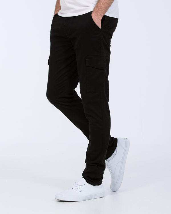 Essentalls Ray Tall Slim Fit Cargo Trousers (black)