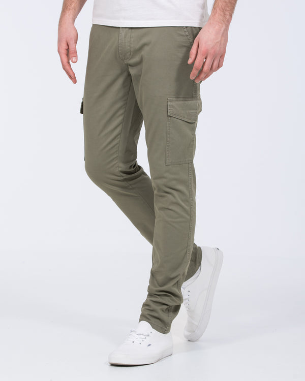 Essentalls Ray Tall Mens Slim Fit Cargo Trousers (sage) Essentalls Ray Tall Mens Slim Fit Cargo Trousers (sage)