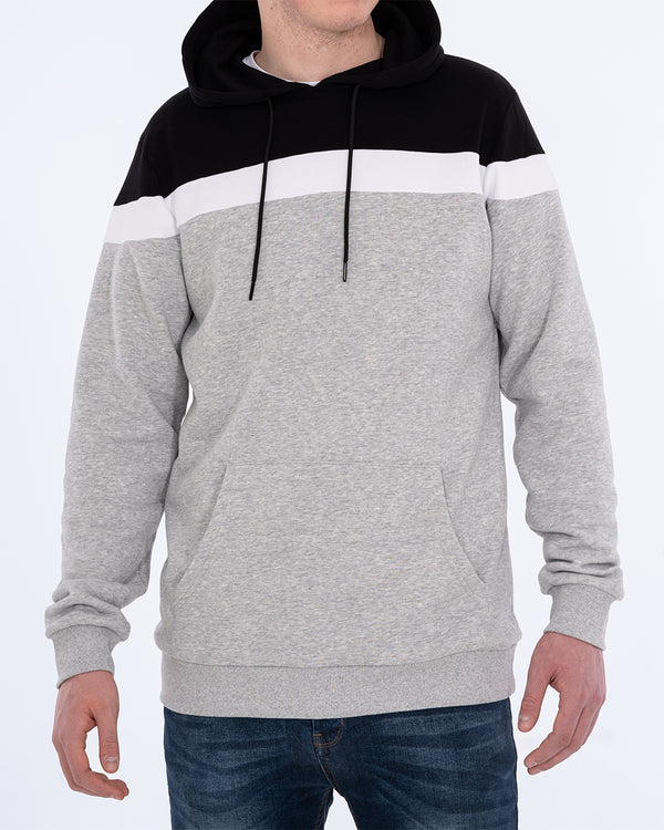 2t Riley Striped Pullover Tall Hoodie (grey/white/black)