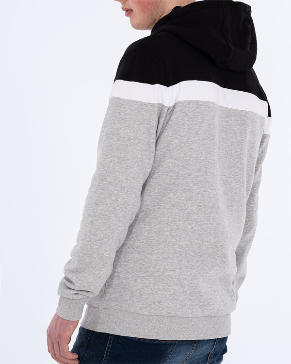 2t Riley Striped Pullover Tall Hoodie (grey/white/black)