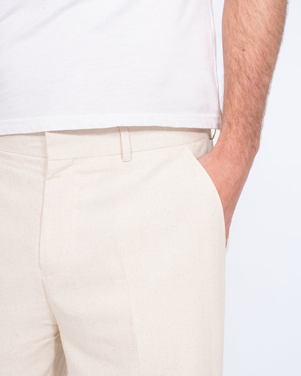 2t Ellis Tall Regular Fit Linen Look Trousers (stone)
