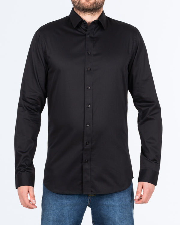 2t Slim Fit Extra Tall Formal Shirt (black)