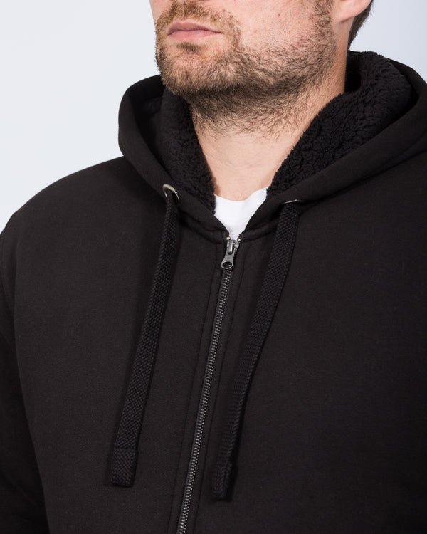 2t Zip Up Tall Sherpa Hoodie (black/black)