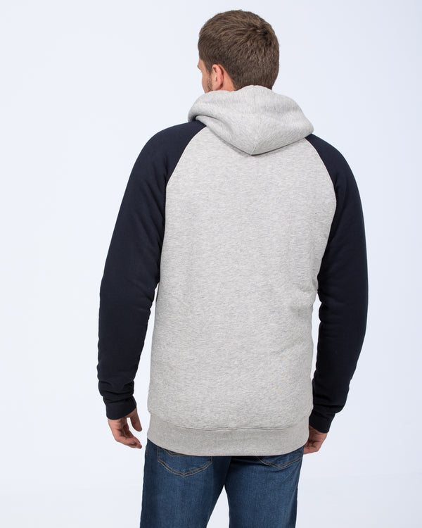 2t Zip Up Raglan Tall Sherpa Hoodie (navy/grey)