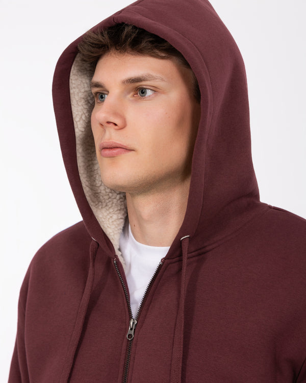2t Andrew Tall Sherpa Hoodie (burgundy)