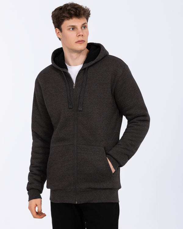 2t Andrew Tall Sherpa Hoodie (charcoal)