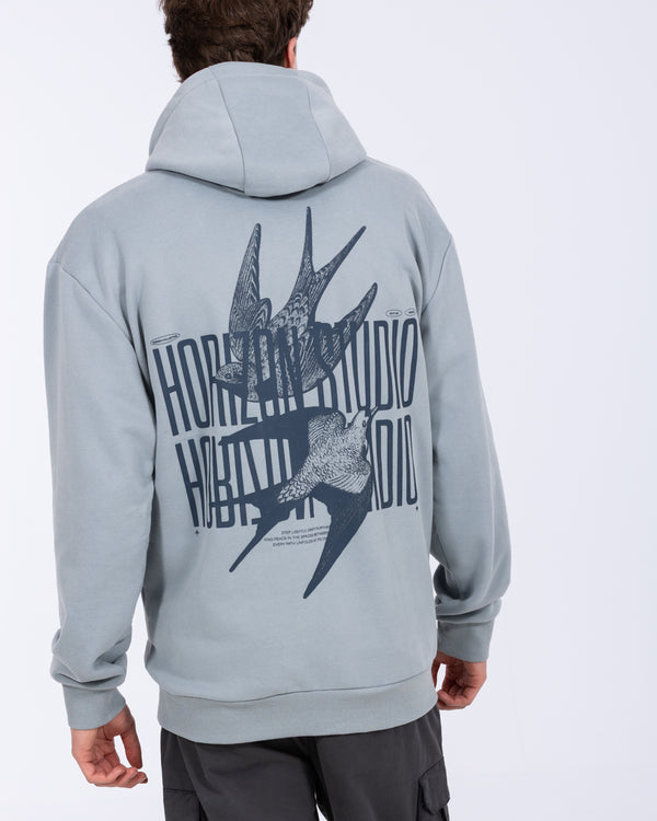 2t Blaine Tall Heavyweight Oversized Hoodie (printed titanium blue)