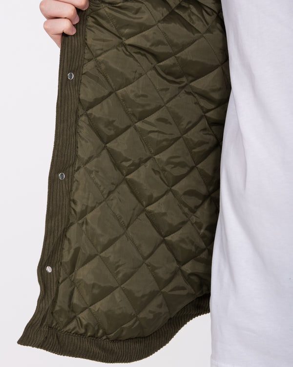 2t Archie Tall Cord Quilted Jacket (khaki)