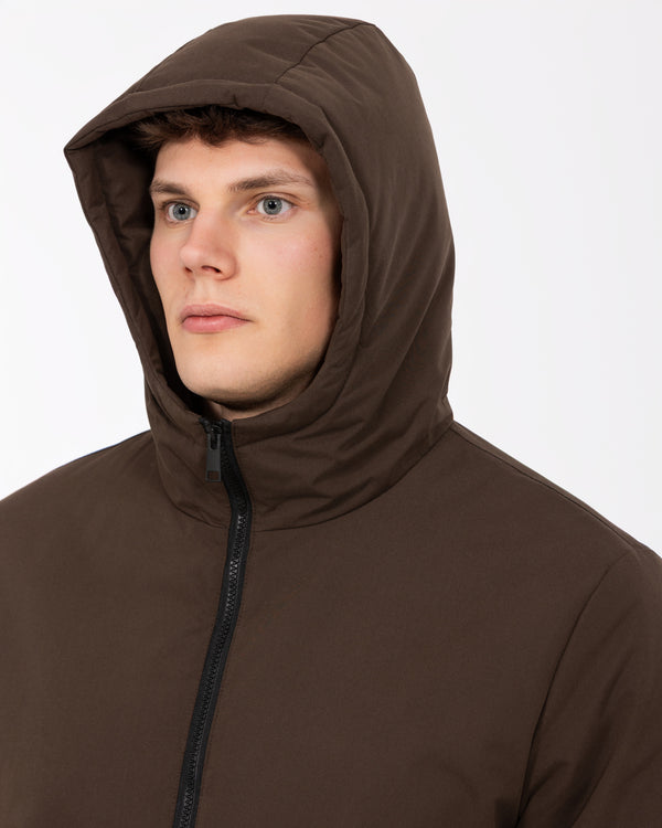 2t Nikki Padded Tall Longline Mac (brown)