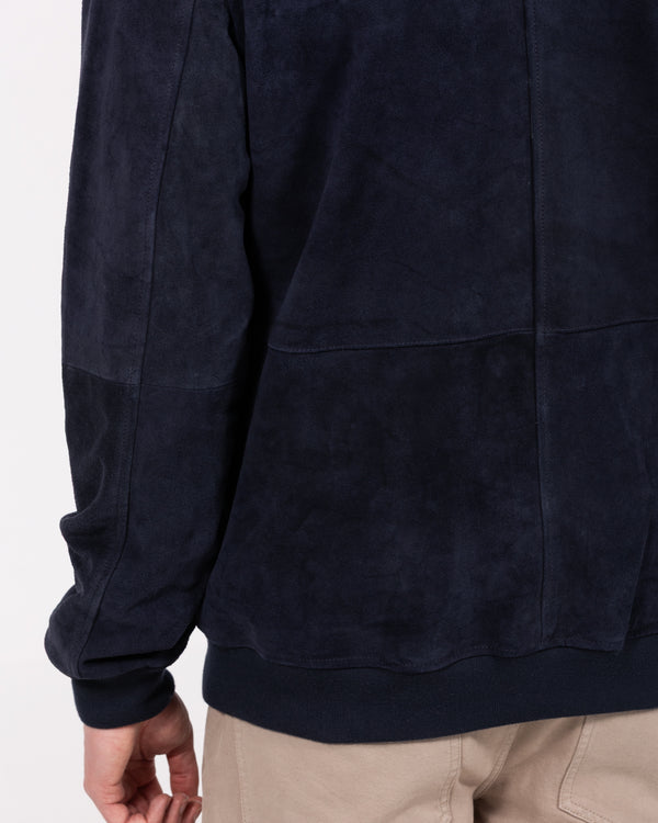 Harry Brown Tall Suede Bomber Jacket (navy)