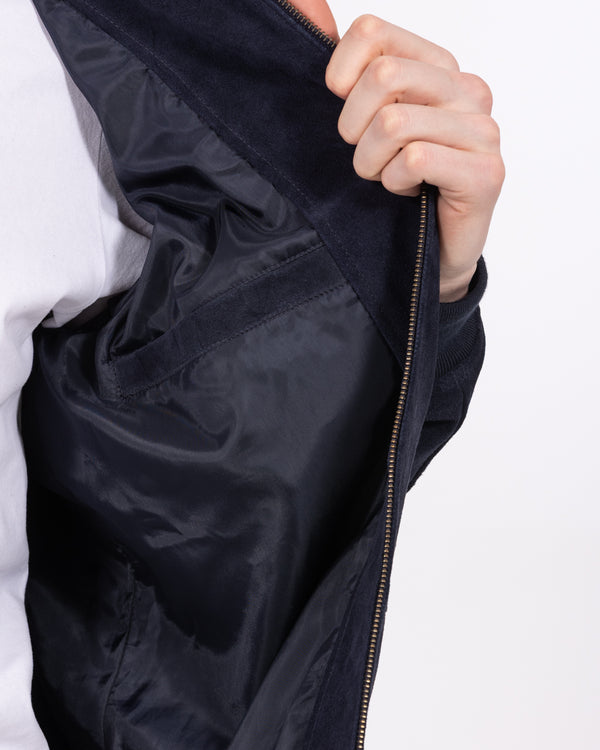 Harry Brown Tall Suede Bomber Jacket (navy)