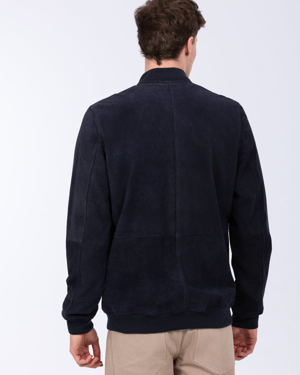 Harry Brown Tall Suede Bomber Jacket (navy)