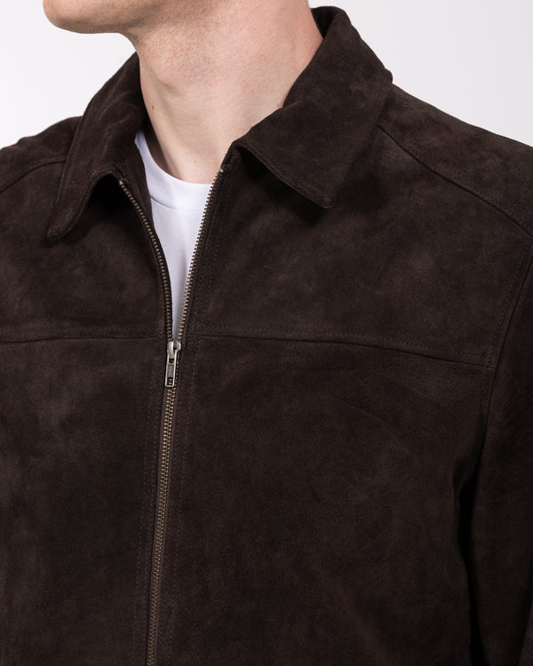 Harry Brown Tall Suede Zip Through Harrington Jacket (brown)