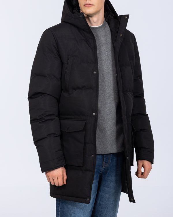 2t Jethro Tall Longline Puffer Jacket (black)