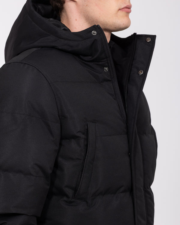 2t Jethro Tall Longline Puffer Jacket (black)