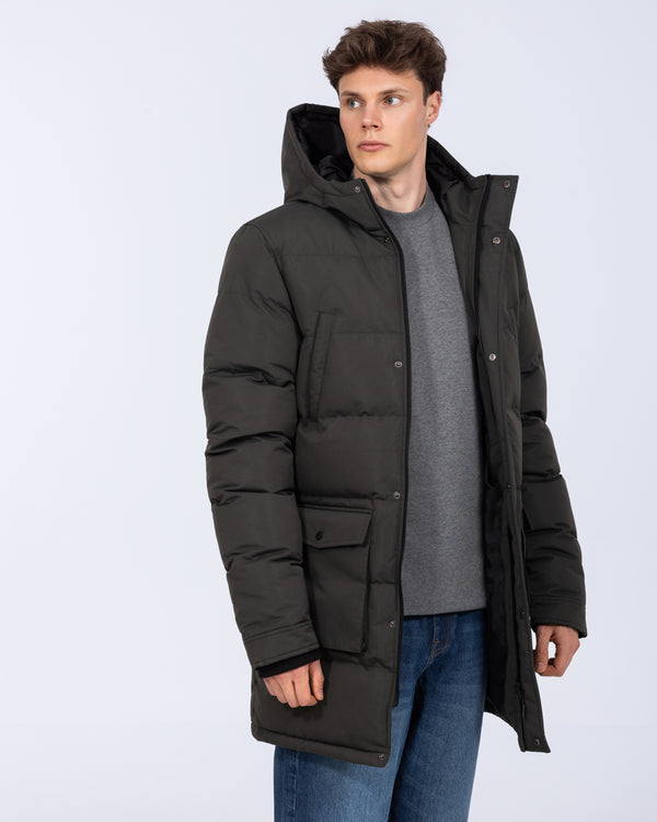 2t Jethro Tall Longline Puffer Jacket (khaki)