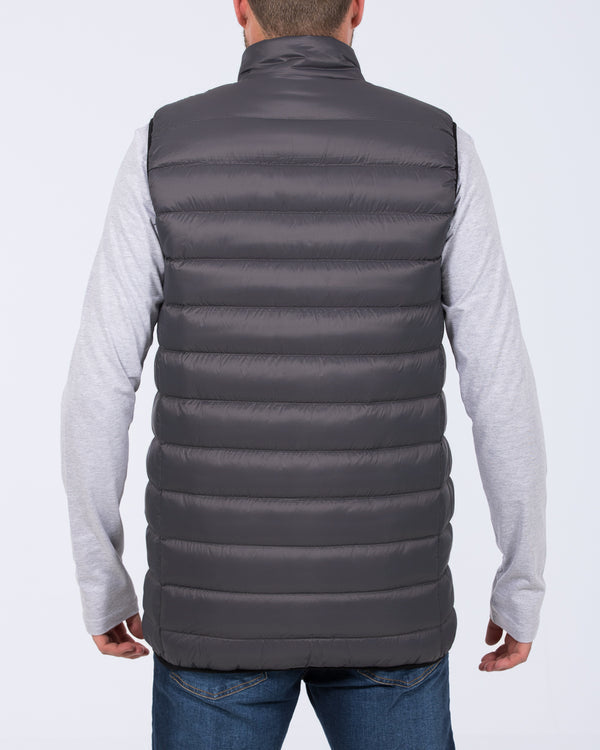 2t Jay Tall Mens Extra Long Gilet (grey) | Tall Mens Clothing